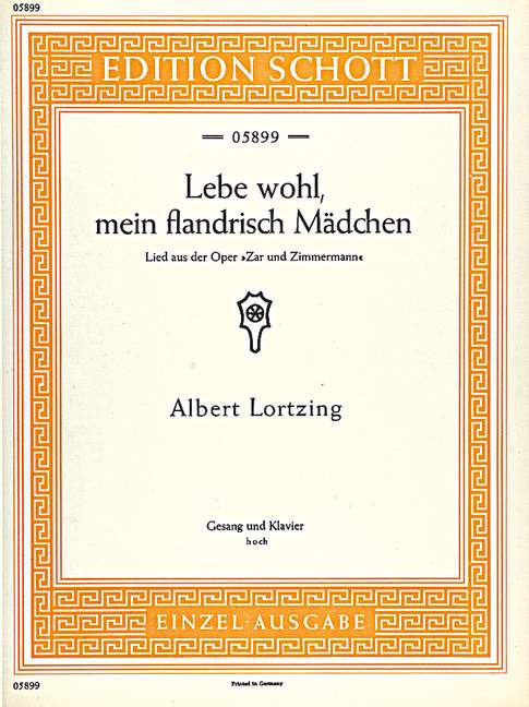 Lebe wohl mein flandrisch Mädchen  für hohe Singstimme und Klavier  