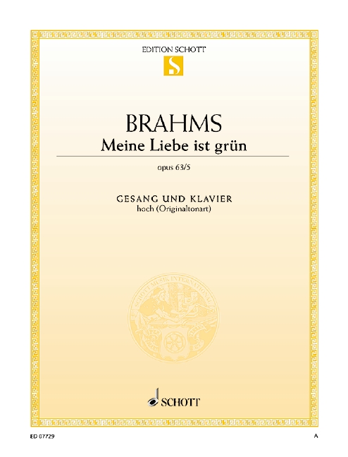 Meine Liebe ist grün op. 63/5&nbsp;&nbsp;für hohe Singstimme und Klavier&nbsp;&nbsp;Einzelausgabe