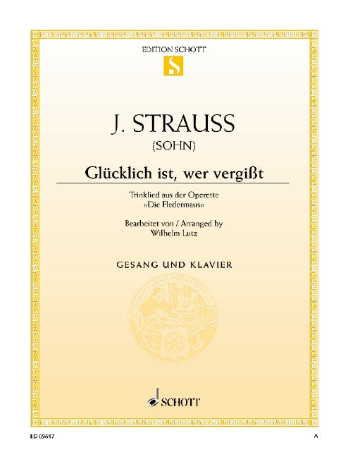 Die Fledermaus&nbsp;&nbsp;für Tenor und Klavier&nbsp;&nbsp;Einzelausgabe
