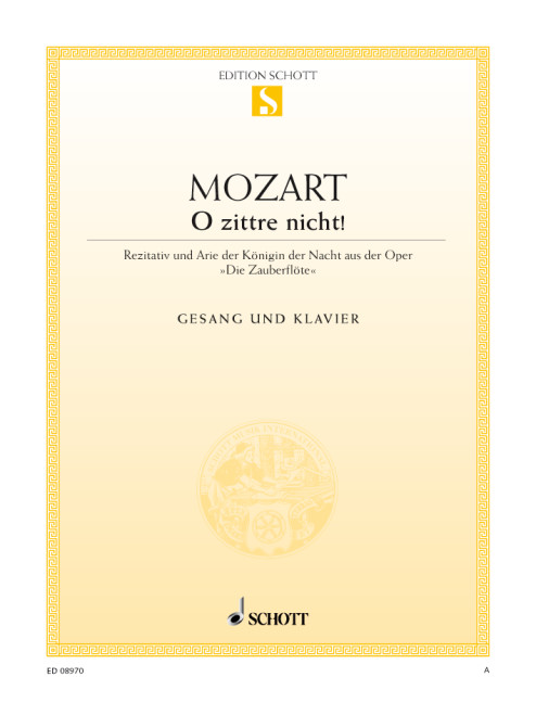 O zittre nicht aus Die Zauberflöte&nbsp;&nbsp;für Gesang und Klavier&nbsp;&nbsp;