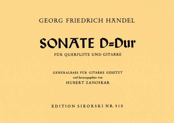 Sonate D-Dur für Flöte, Gitarre&nbsp;&nbsp;und Viola da gamba ad lib.&nbsp;&nbsp;