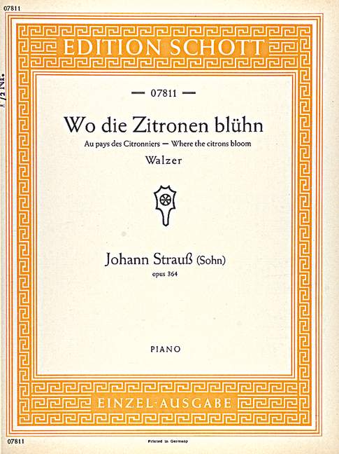 Wo die Zitronen blühn op. 364&nbsp;&nbsp;für Klavier&nbsp;&nbsp;