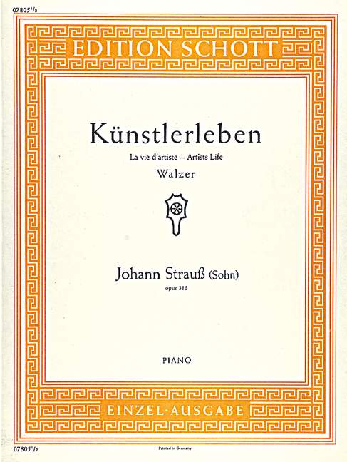 Künstlerleben op.316 Walzer&nbsp;&nbsp;für Klavier&nbsp;&nbsp;