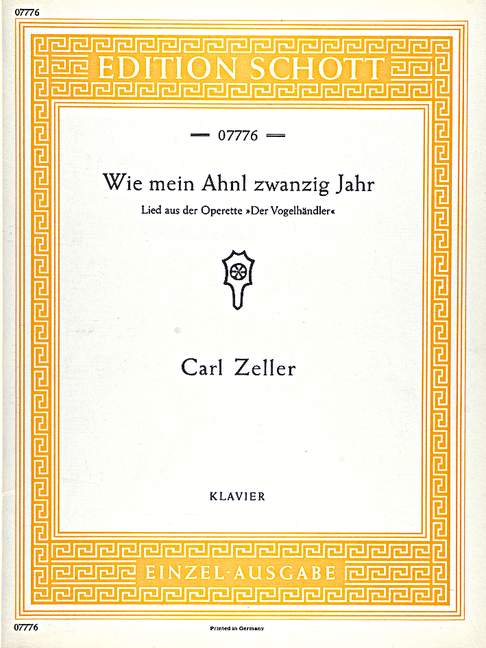 Wie mein Ahnl zwanzig Jahr  für Klavier  