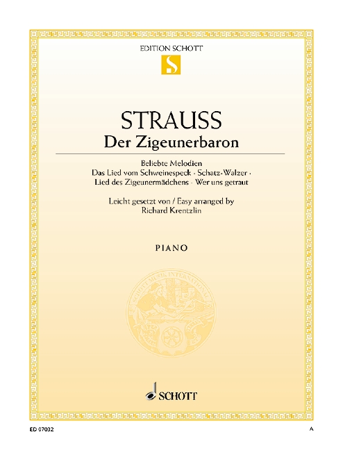 Der Zigeunerbaron&nbsp;&nbsp;für Klavier (mit Text)&nbsp;&nbsp;
