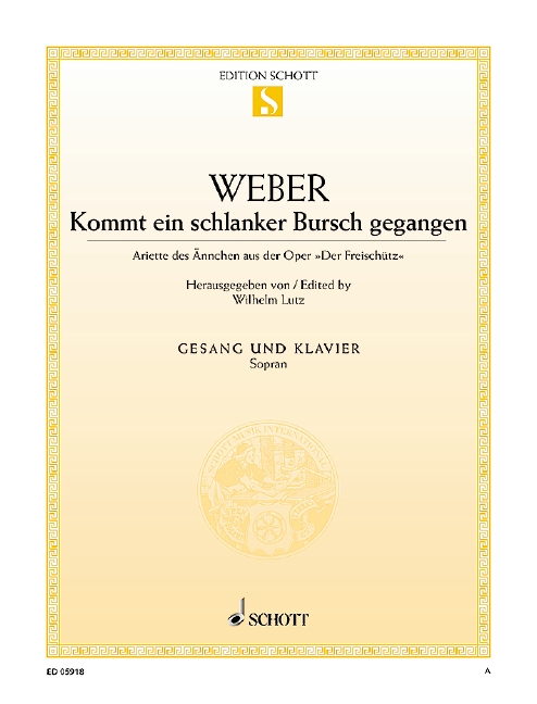 Kommt ein schlanker Bursch gegangen&nbsp;&nbsp;für Sopran und Klavier&nbsp;&nbsp;