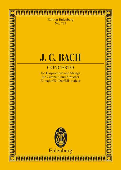 Concerto E flat major  for cembalo and string orchestra  Miniature score