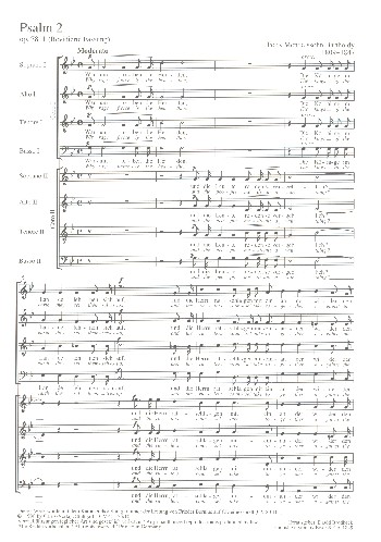 Warum toben die Heiden op.78/1 Psalm 2&nbsp;&nbsp;für gem Chor (SSAATTBB)&nbsp;&nbsp;Partitur (dt)