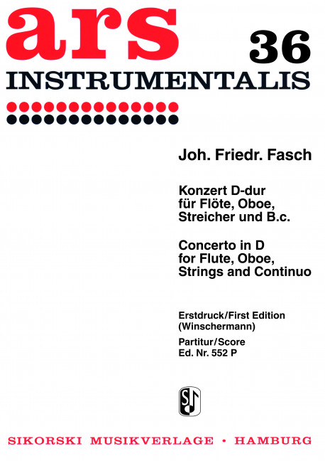 Konzert D-Dur für Flöte, Oboe  und Streicher  Partitur