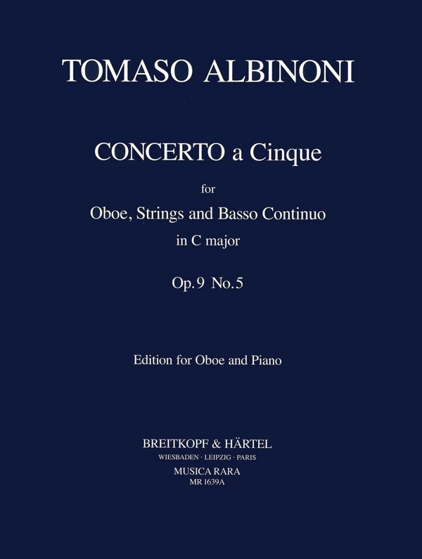 Concerto à cinque C major op.9,5&nbsp;&nbsp;for oboe and strings &nbsp;&nbsp;for oboe and piano