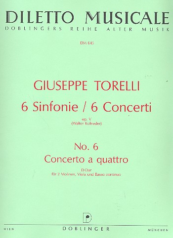 Concerto à 4 D-Dur op.5,6  für Streicher  Partitur und Stimmen