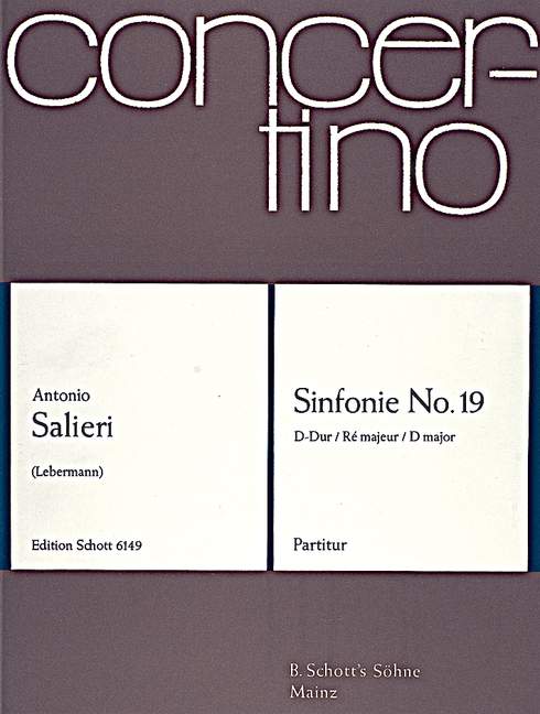 Sinfonie No. 19 D-Dur&nbsp;&nbsp;für 2 Oboen, 2 Hörner in D und Streicher&nbsp;&nbsp;Partitur
