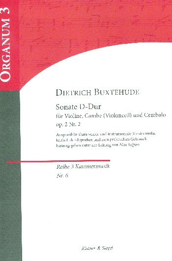 Sonate D-Dur op.2,2&nbsp;&nbsp;für Violine, Viola da gamba und Bc&nbsp;&nbsp;Partitur und Stimmen