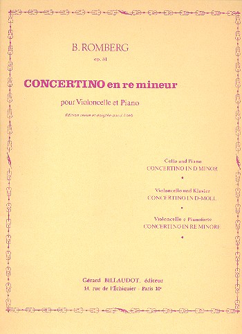 Concertino ré majeur op.51 pour  violoncelle et piano  