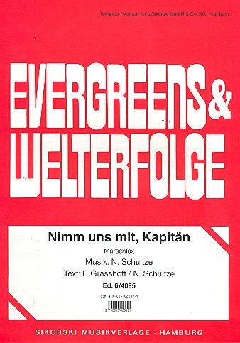 Nimm uns mit Kapitän auf die Reise:&nbsp;&nbsp;Einzelausgabe für Gesang und Klavier&nbsp;&nbsp;