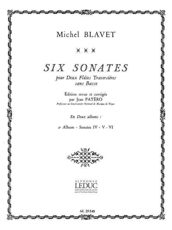 6 sonates sans basse vol.2  pour 2 flutes  2 partitions