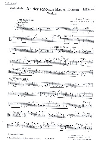 An der schönen blauen Donau  Walzer für Akkordeonorchester  Handharmonika 1/2