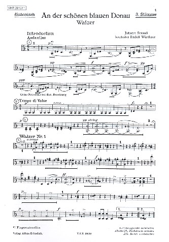 An der schönen blauen Donau  Walzer für Akkordeonorchester  Handharmonika 3/4