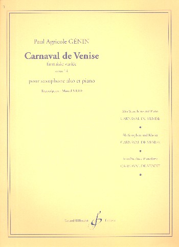 Carnaval de Vénise op.14&nbsp;&nbsp;pour saxophone alto et piano&nbsp;&nbsp;