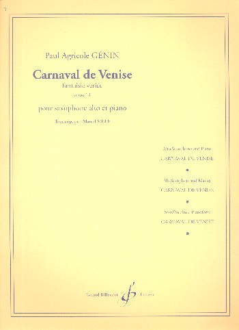 Carnaval de Vénise op.14  pour saxophone alto et piano  