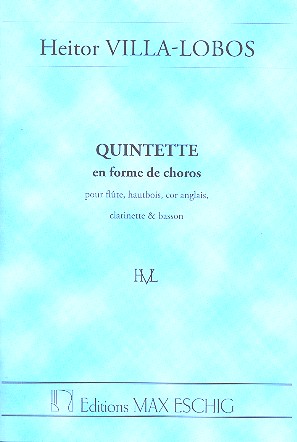 Quintette en forme de choros  pour flûte, hautbois, cor anglais,clarinette et basson  partition