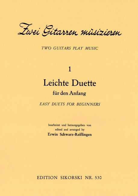 Zwei Gitarren musizieren&nbsp;&nbsp;Band 1 Leichte Duette für&nbsp;&nbsp;den Anfang,  Spielpartitur