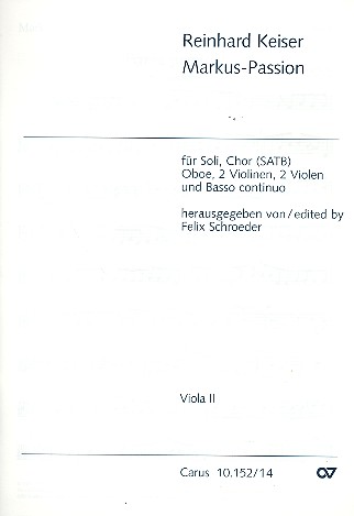 Markuspassion für Soli (SATB),  Chor und Orchester  Viola 2