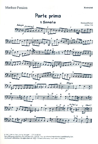 Markuspassion für Soli (SATB),  Chor und Orchester  Cello / Bass / Fagott)