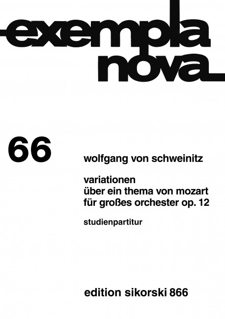 Variationen über ein Thoma von&nbsp;&nbsp;Mozart op.12 für Orchester&nbsp;&nbsp;Studienpartitur