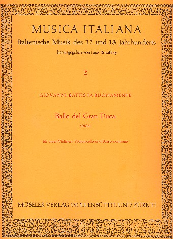 Ballo del gran duca&nbsp;&nbsp;für 2 Violinen, Violoncello und Bc&nbsp;&nbsp;