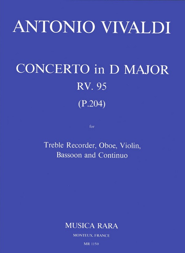 Concerto D major RV95 (P204) F.XII:29  for oboe, bassoon, violin and bc  score and 5 parts