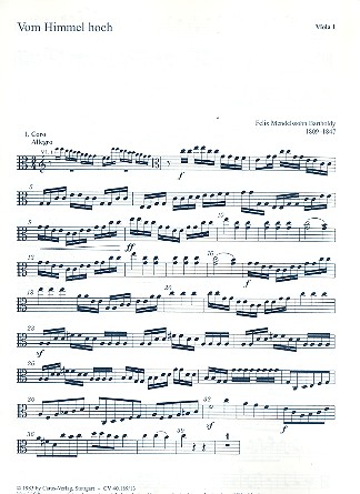 Vom Himmel hoch&nbsp;&nbsp;für Soli (S Bar), gem Chor (SSATB) und Orchester&nbsp;&nbsp;Viola 1