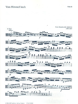 Vom Himmel hoch&nbsp;&nbsp;für Soli (S Bar), gem Chor (SSATB) und Orchester&nbsp;&nbsp;Viola 2