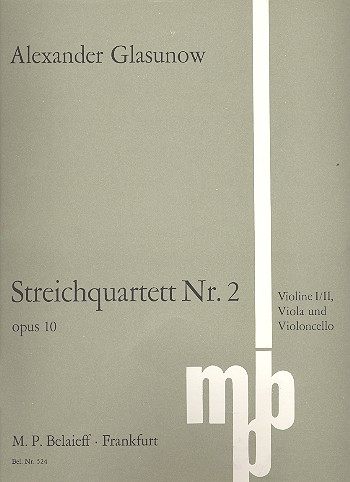 Streichquartett Nr.2 op.10&nbsp;&nbsp;für Streichquartett&nbsp;&nbsp;Stimmen