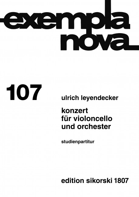 KONZERT FUER VIOLONCELLO UND OR-  CHESTER  STUDIENPARTITUR