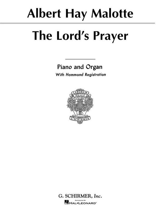 THE LORD'S PRAYER&nbsp;&nbsp;FOR ORGAN 4 HANDS&nbsp;&nbsp;