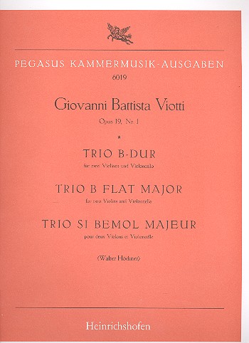 Trio B-Dur&nbsp;&nbsp;für 2 Violinen und Violoncello&nbsp;&nbsp;Partitur und Stimmen