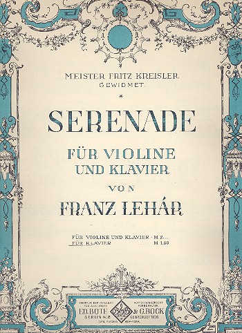 Serenade &nbsp;&nbsp;für Violine und Klavier&nbsp;&nbsp;für Klavier