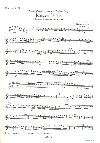 Konzert D-Dur für Trompete und&nbsp;&nbsp;Streicher&nbsp;&nbsp;Trompete solo
