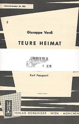Gefangenenchor aus Nabucco&nbsp;&nbsp;für Salonorchester mit&nbsp;&nbsp;Ergänzungsstimmen für grosses Orchester