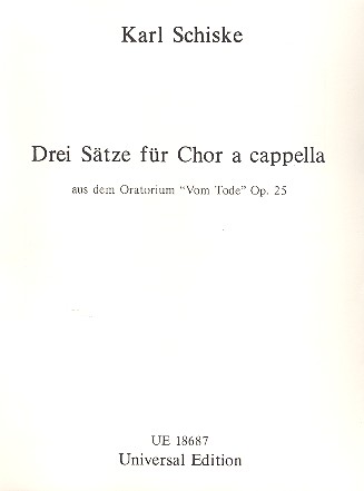 3 Sätze aus dem Oratorium vom Tode  op.25 für Chor a cappella  Partitur (dt)