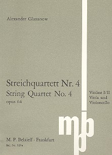 Streichquartett Nr.4 op.64&nbsp;&nbsp;für Streichquartett&nbsp;&nbsp;Studienpartitur