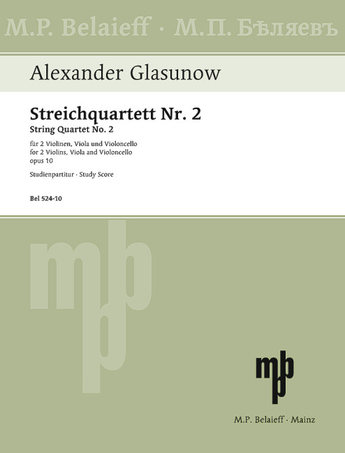 Streichquartett Nr.2 op.10&nbsp;&nbsp;für Streichquartett&nbsp;&nbsp;Studienpartitur