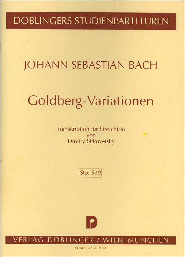 Goldberg-Variationen Transkription&nbsp;&nbsp;für Streichtrio&nbsp;&nbsp;Studienpartitur
