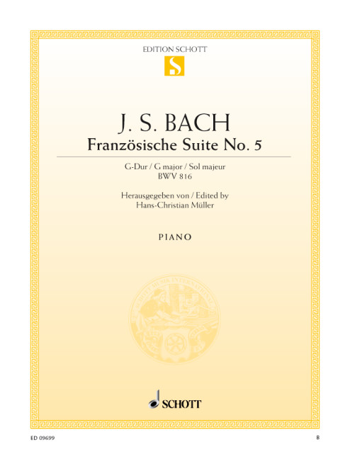 Französische Suite G-Dur Nr.5 BWV816&nbsp;&nbsp;für Klavier&nbsp;&nbsp;