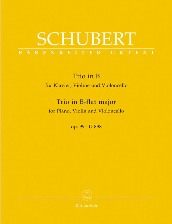 Klaviertrio B-Dur op.99 D898&nbsp;&nbsp;für Klavier, Violine und Violoncello&nbsp;&nbsp;