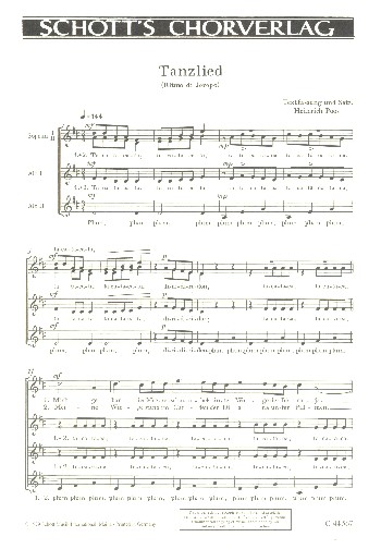 Tanzlied  für Frauenchor  Partitur (dt)