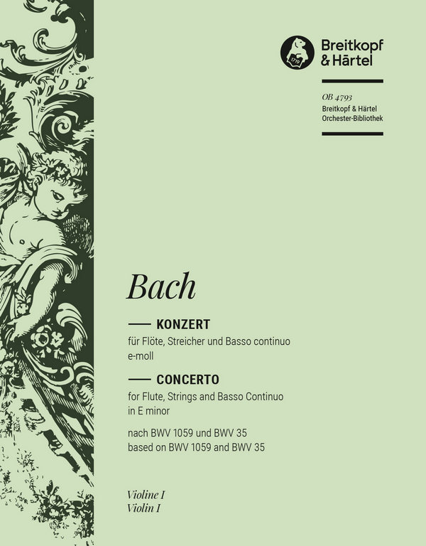 Konzert e-Moll nach BWV35/1059&nbsp;&nbsp;für Flöte und Streicher&nbsp;&nbsp;Violine 1