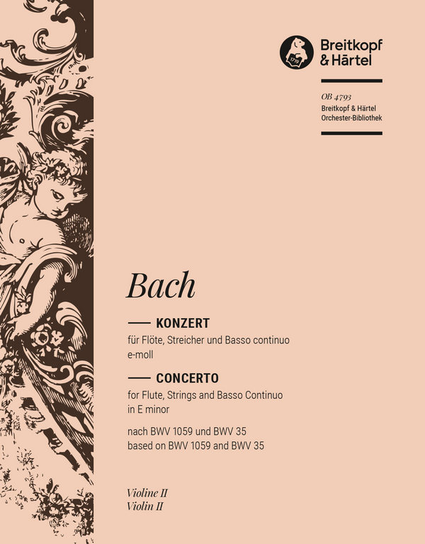 Konzert e-Moll nach BWV35/1059&nbsp;&nbsp;für Flöte und Streicher&nbsp;&nbsp;Violine 2