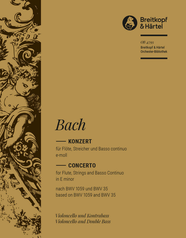 Konzert e-Moll nach BWV35/1059&nbsp;&nbsp;für Flöte und Streicher&nbsp;&nbsp;Violoncello / Kontrabass